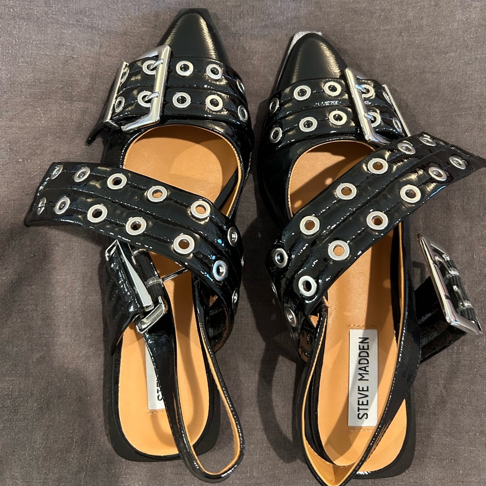 Steve Madden Black Grommet Heels